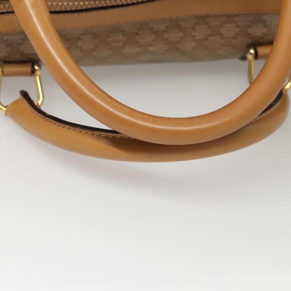 CELINE Macadam Canvas Boston Bag Pvc Leather Brown Gold - Picture 7 of 12